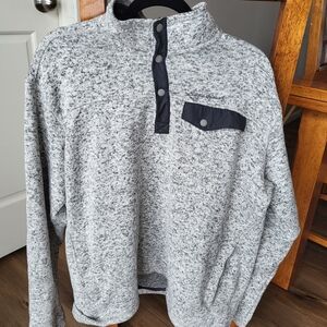 Eddie Bauer Gray Quarter-Zip Pullover with Black Accents